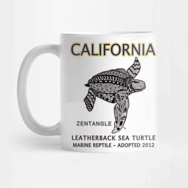 California - Leatherback Sea Turtle - Zentangle by cfmacomber